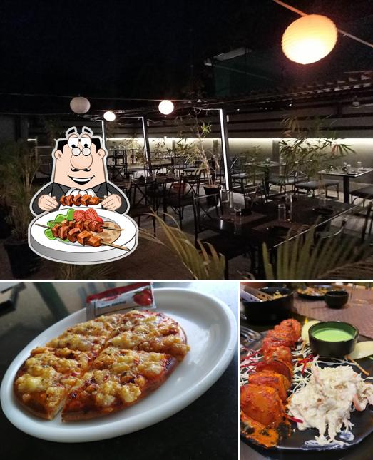 Food at Hotel courtyard veg and nonveg