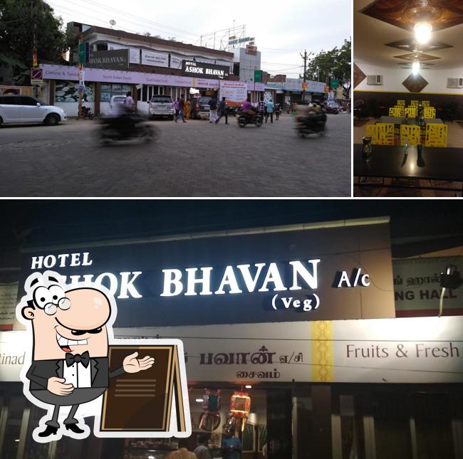 Hotel Ashok Bhavan is distinguished by exterior and dining table