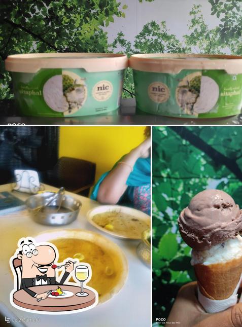 Meals at NiC natural ice cream,ROUTE 63,DRIVE IN