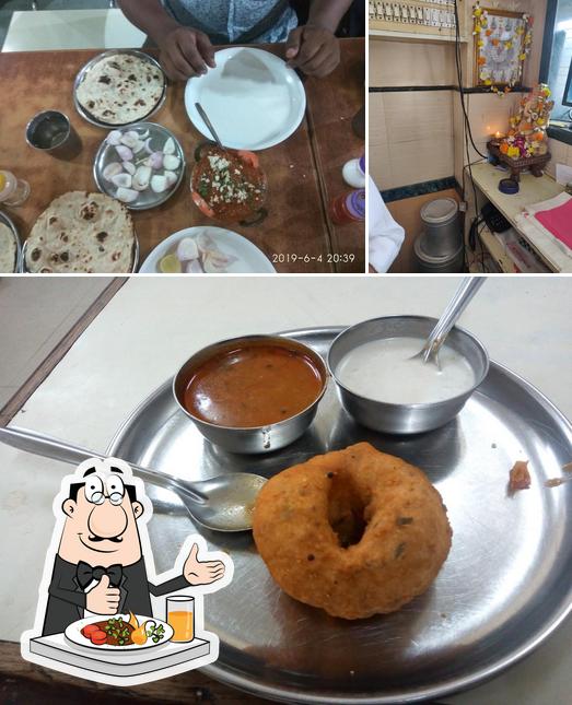 This is the picture displaying food and interior at Shree Krishna Udipi Hotel