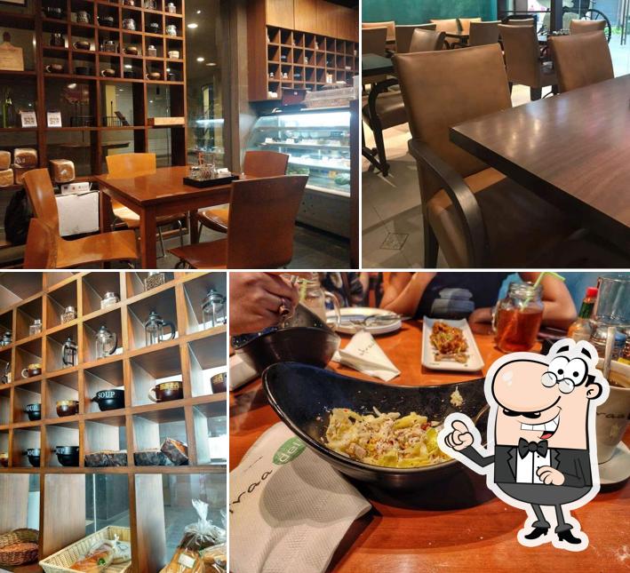 Take a seat at one of the tables at Afraa Deli