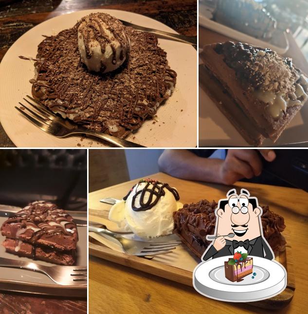 Chocolate cake at Waffee House