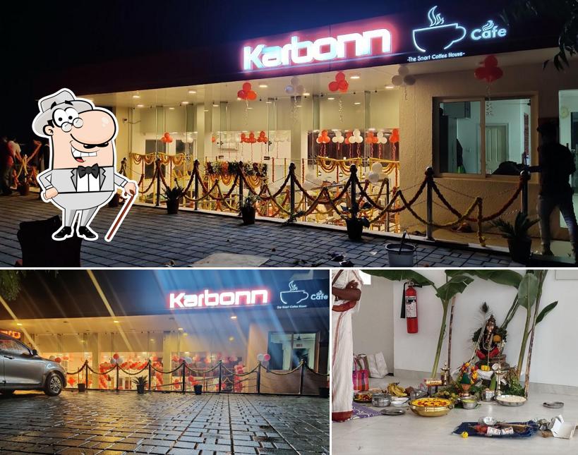 This is the picture displaying exterior and food at Karbonn Cafe