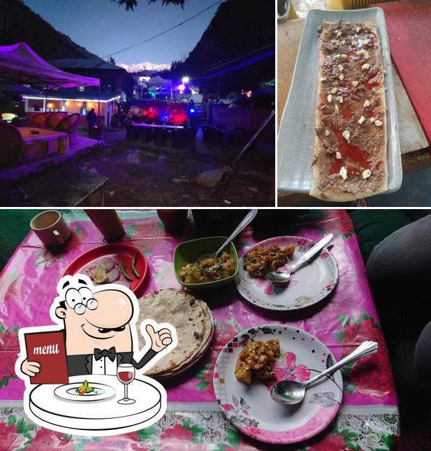 Check out the picture depicting food and interior at Buddha Palace