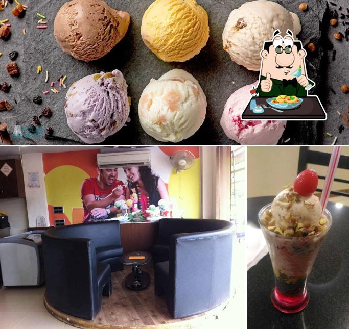 This is the picture depicting food and interior at Polar Bear