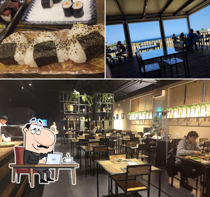 La interni e cibo del ristorante