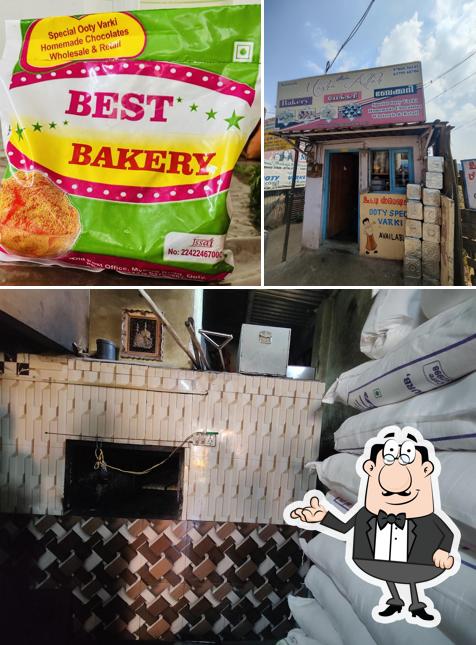 This is the picture displaying interior and food at Best Bakery