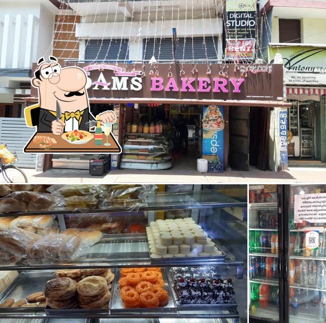 Check out the picture depicting food and beer at Adam's Bakery