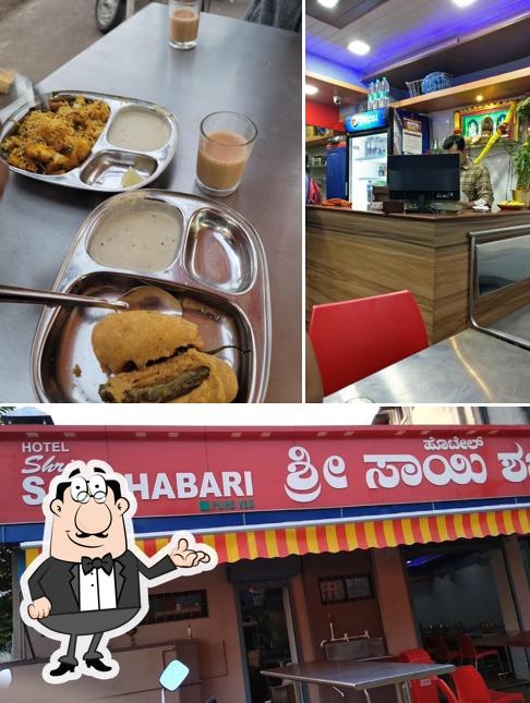 Among different things one can find interior and food at Hotel Shri Sai Shabari