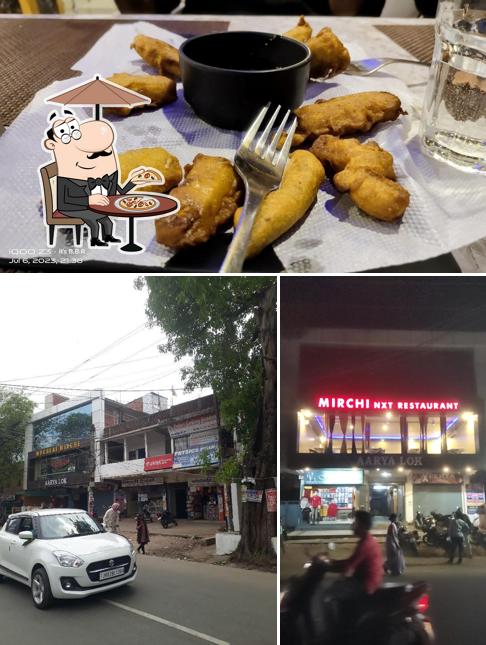 The image of exterior and food at Mughlai Mirchi