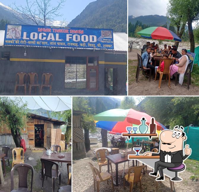 The interior of Sagar Thakur Dhaba - Manali Authentic Tradition Organic Food