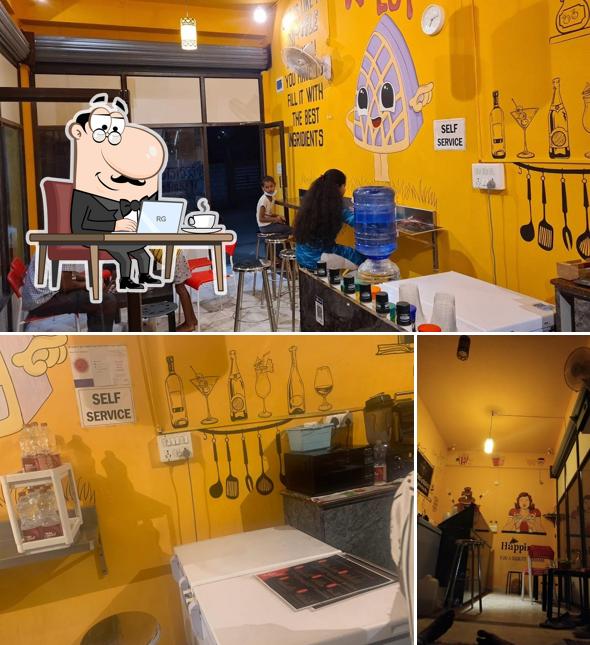 The interior of Waffles & Shakes