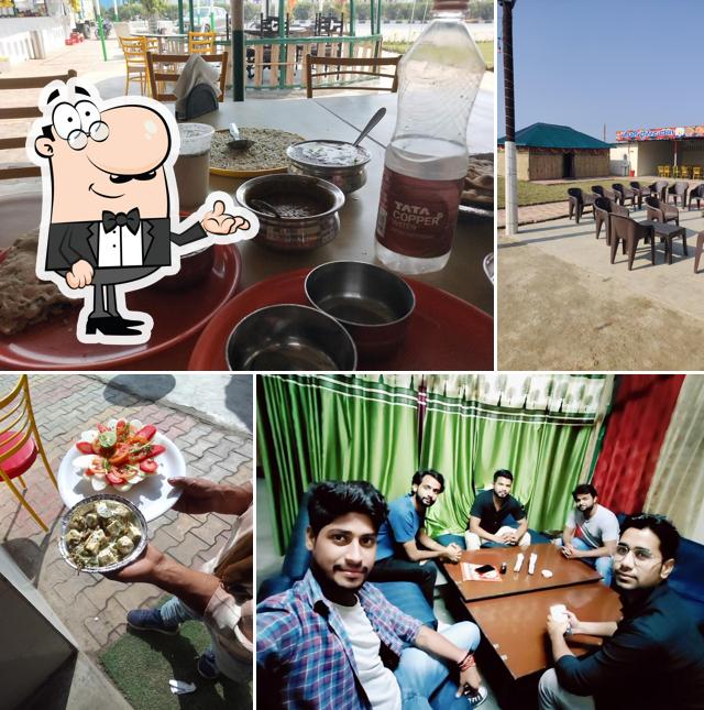 Take a seat at one of the tables at Chaudhary Tourist Dhaba