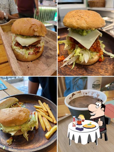 Order a burger at Avoke The Avocado Cafe