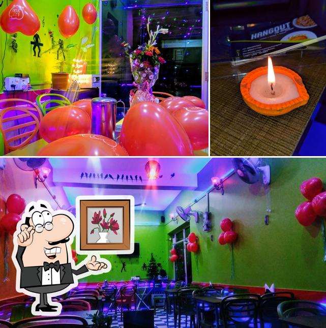 Take a seat at one of the tables at Hangout Restaurant
