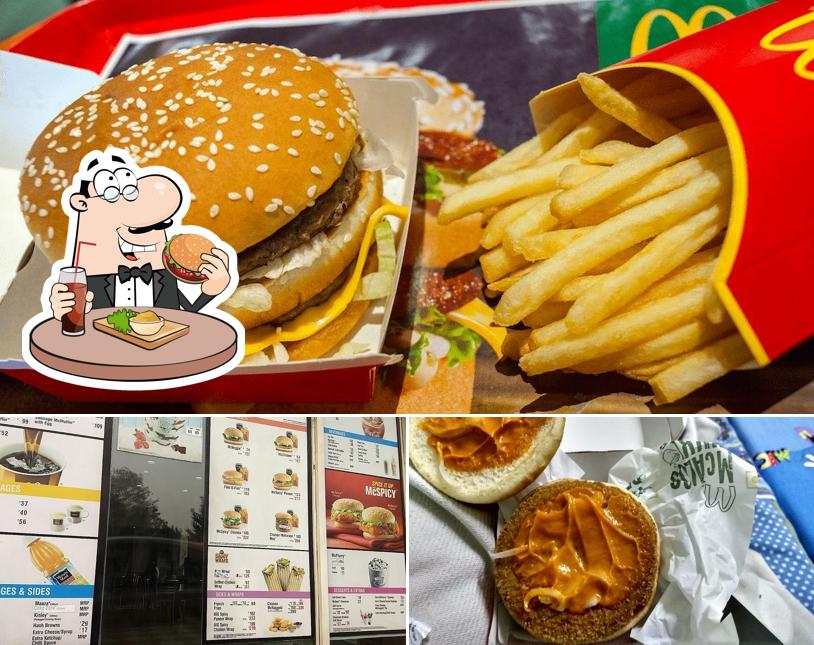 Order a burger at McDonald's
