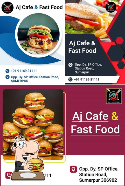 Order a burger at A J Cafe and Fast Food