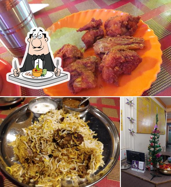Take a look at the picture showing food and interior at Hyderabad Dum Biriyani