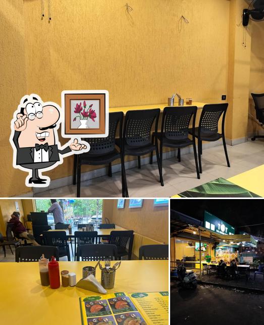 The restaurant's interior and exterior