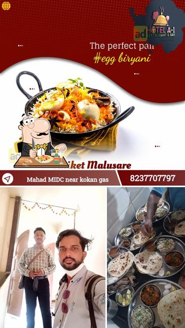Meals at Hotel A-1 family Restaurant & Bar luxurious rooms Ac & non AC ROOM lodging