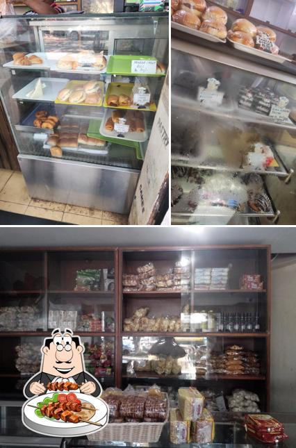 Take a look at the picture showing food and exterior at Samrat Bakers