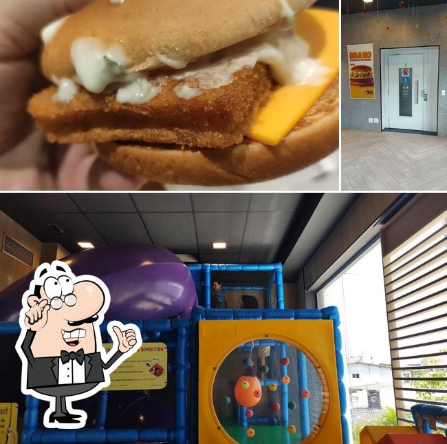 A interior e comida do restaurante