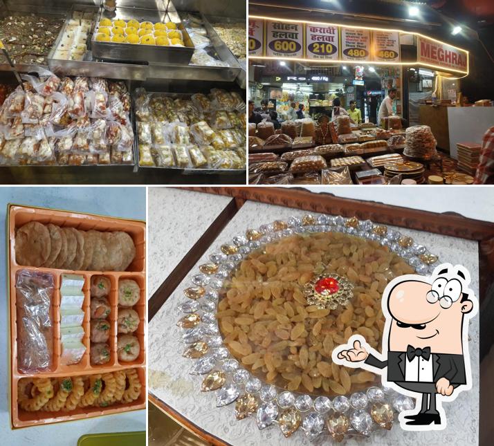 Take a seat at one of the tables at Meghraj & sons