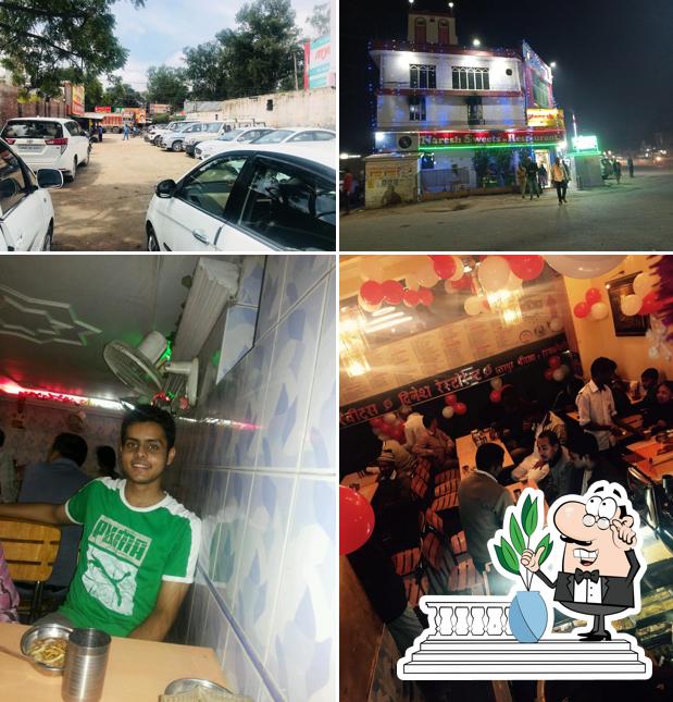 The restaurant's exterior and bar counter