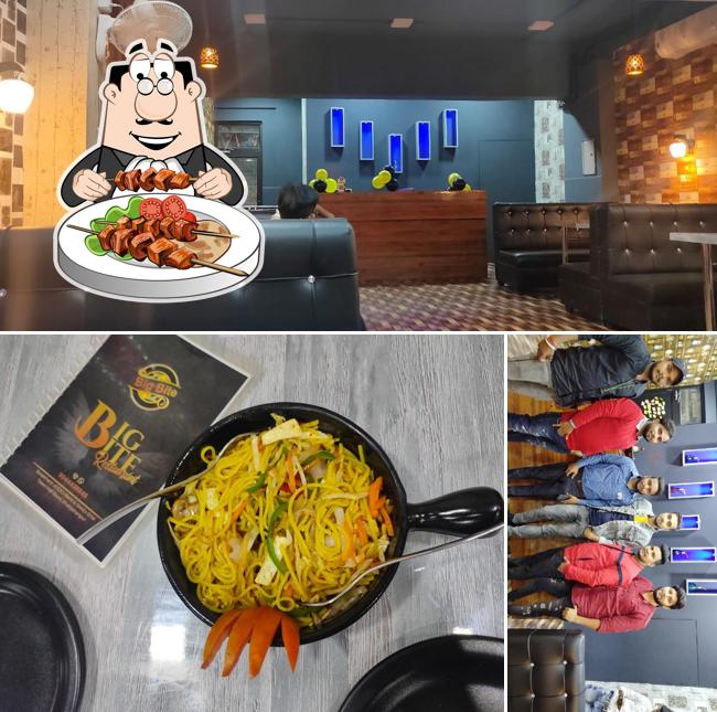 This is the image showing food and interior at Big Bite