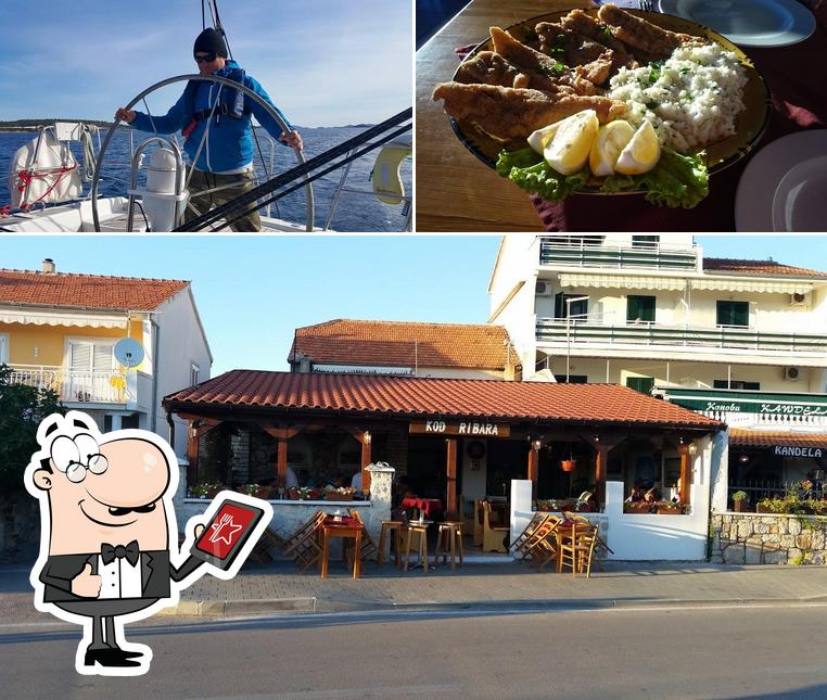 La esterno e cibo del ristorante
