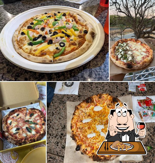 Get pizza at Roasted Beans