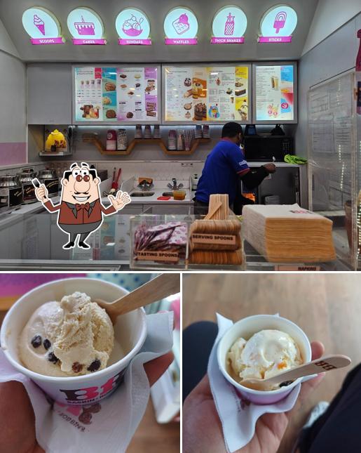 Among different things one can find food and interior at Baskin Robbins