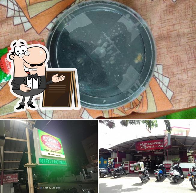 The picture of Saravana Parottas’s exterior and food