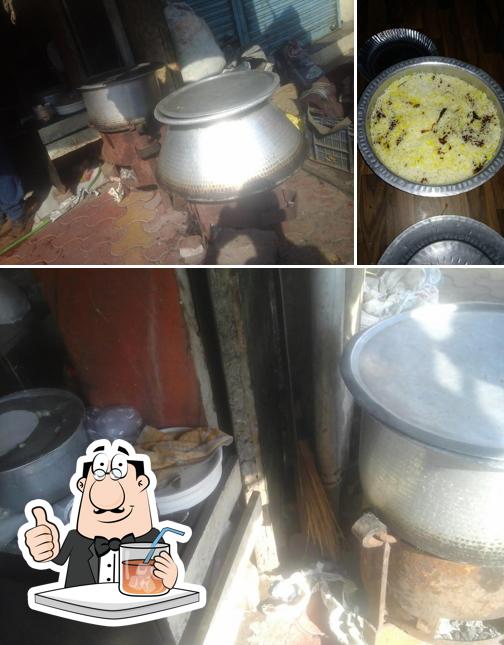 The picture of drink and food at Modern Biryani Corner
