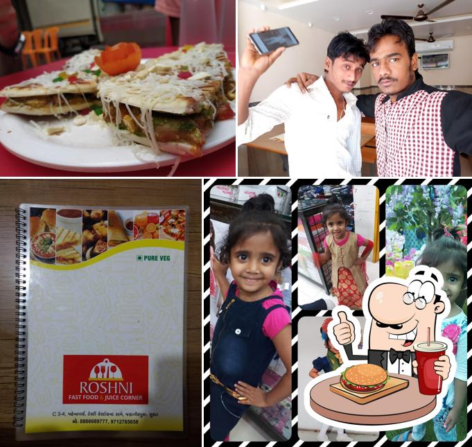 Try out a burger at Roshni Fast Food & Juice Corner