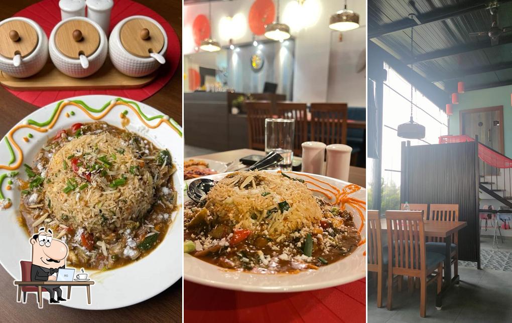 Take a seat at one of the tables at Asian House Restaurant