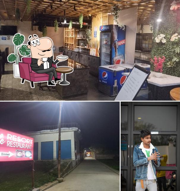 Take a seat at one of the tables at Royale resort