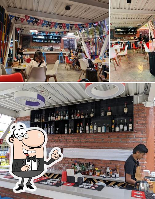 The interior of Bira 91 Taproom, Bengaluru Airport