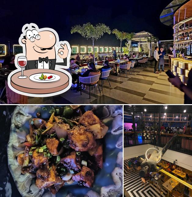This is the picture displaying food and interior at GOAT Elevated Dining & Cocktails Siliguri