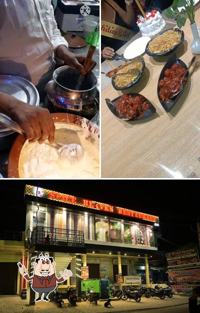 This is the image displaying food and exterior at Spice Heaven Restaurant