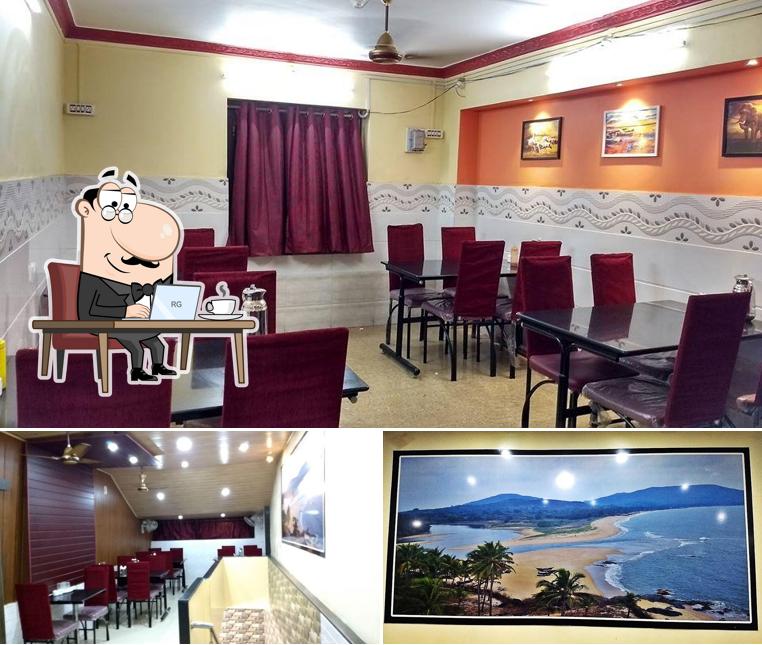 The restaurant's interior and exterior