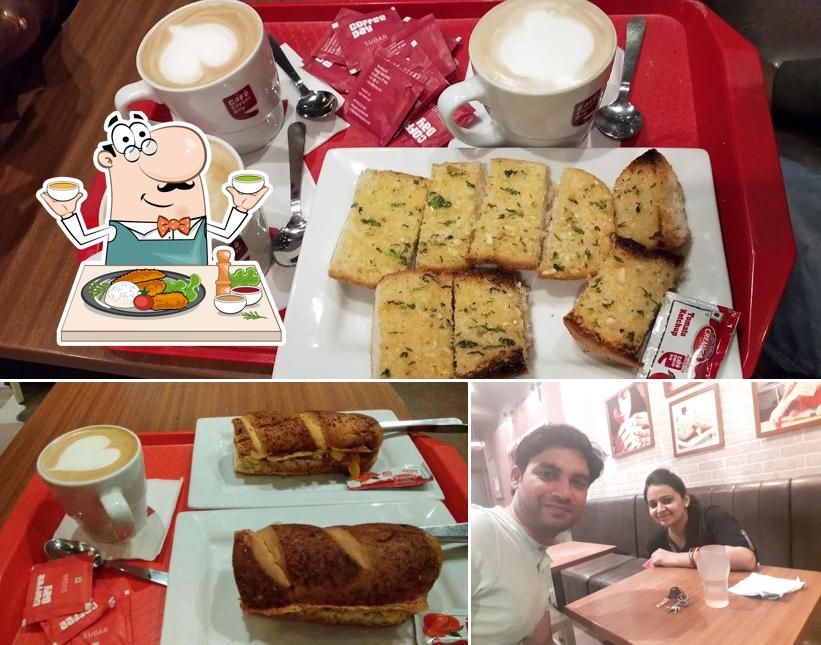 Check out the image showing food and dining table at Café Coffee Day