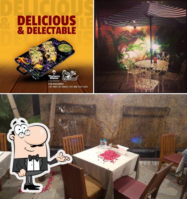 The restaurant's interior and dining table