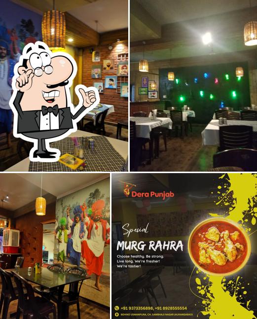 Take a seat at one of the tables at Hotel Dera Punjab