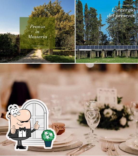 La esterno e tavolo da pranzo del ristorante
