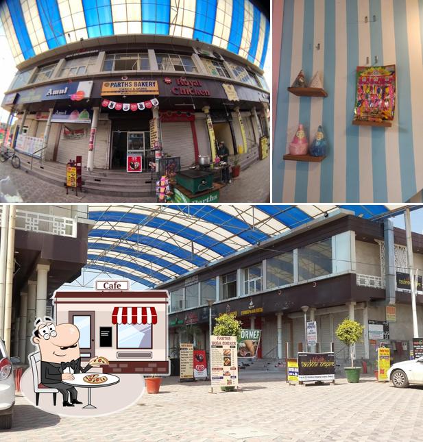 This is the picture displaying exterior and interior at PARTHS Bakery