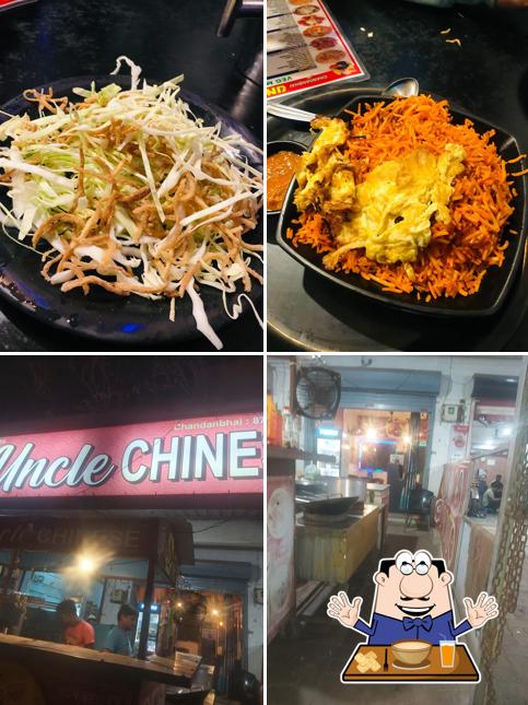This is the image showing food and interior at UNCLE CHINESE