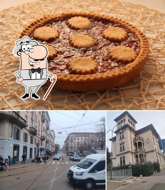 La esterno e cibo del ristorante