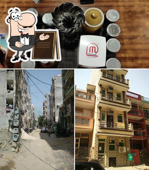 The restaurant's exterior and food