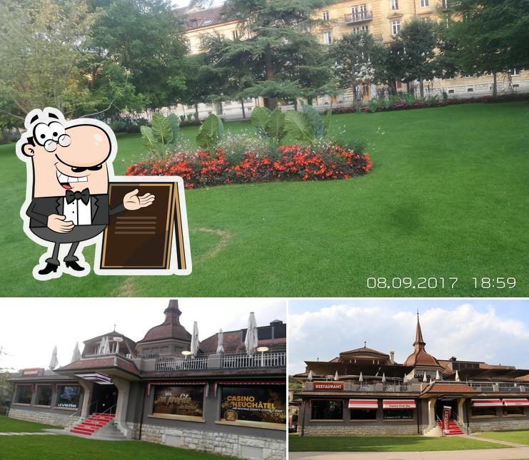 Puoi goderti l'aria fresca da seduto all'esterno di Casino de Neuchâtel